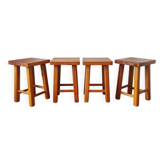4 vintage 1970s Scandinavian style stools