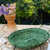 Green wicker basket