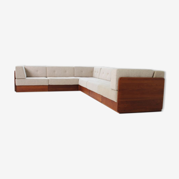 Modular teak corner sofa by Mikael Laursen