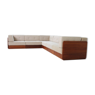 Modular teak corner sofa by Mikael Laursen