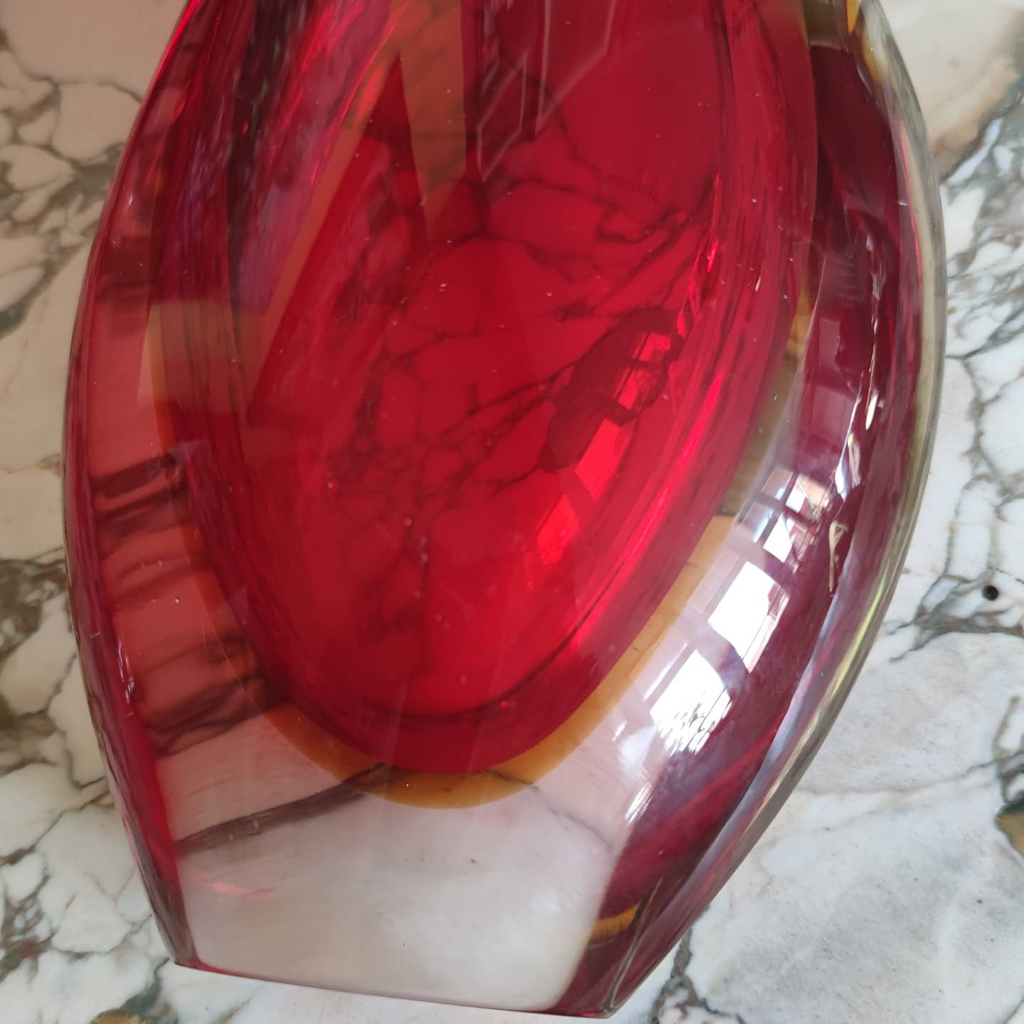 Murano crystal vase in three colors, circa 1970