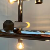 Minimalist chrome ceiling lamp from the mid-century space age by Temde, Switzerland, 1960s.