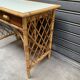 Flat desk in rattan and formica 1970s'