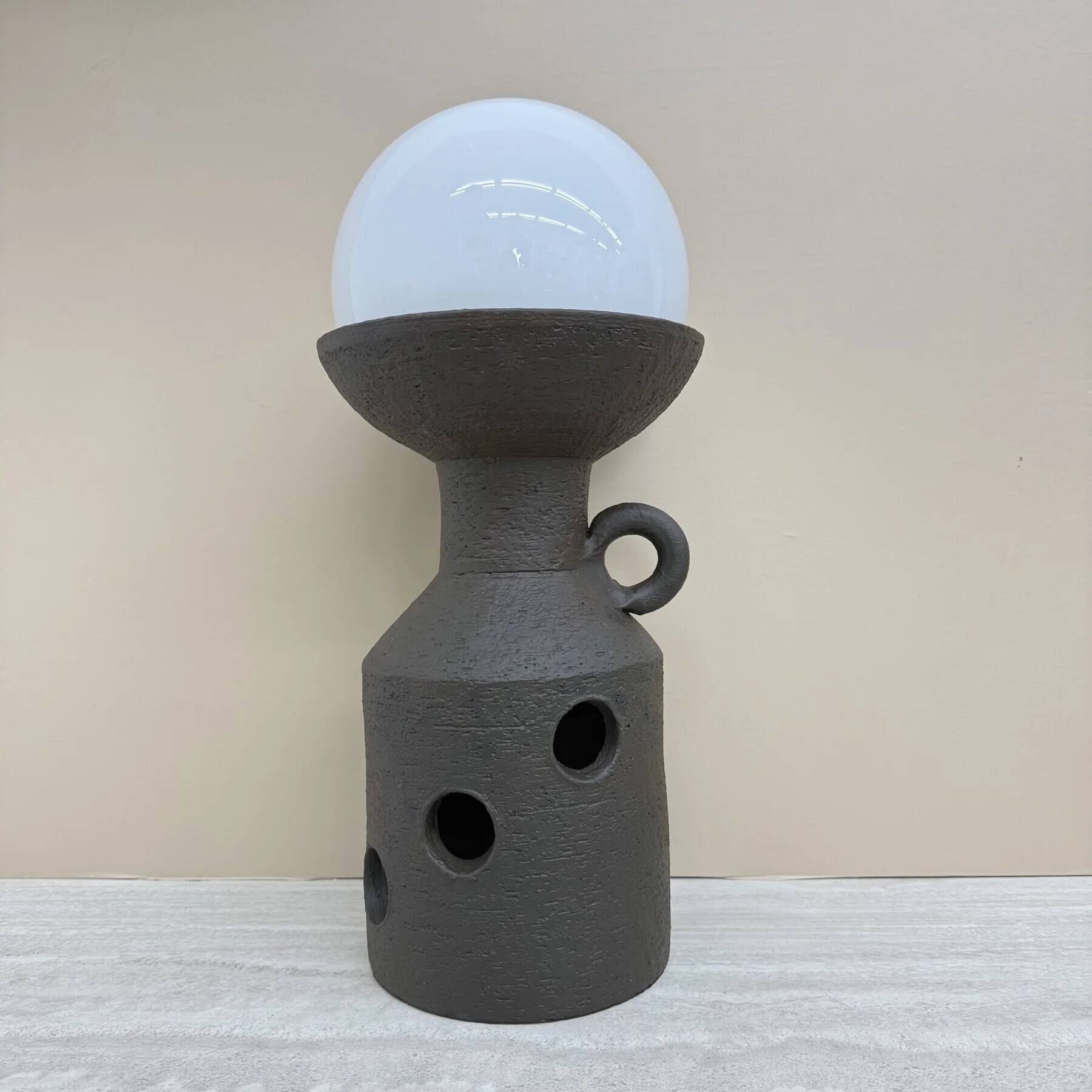Large Doria Leuchten ceramic table lamp / floor lamp, 1970s