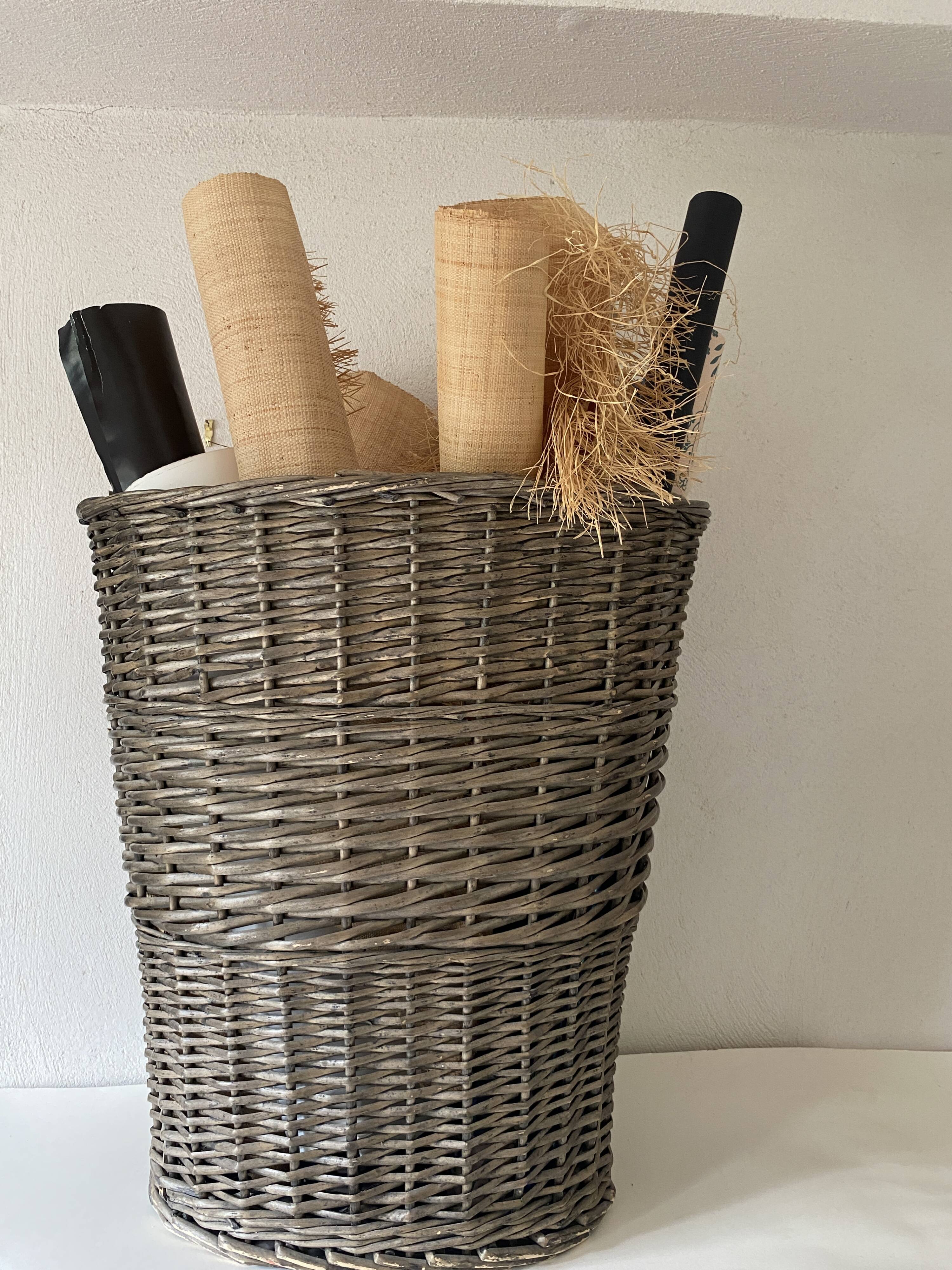 XXL 57cm grey wicker basket