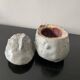 Small Rascasse box in glazed terracotta signed Rochehaut