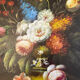 Oil on panel: still life with flowers
