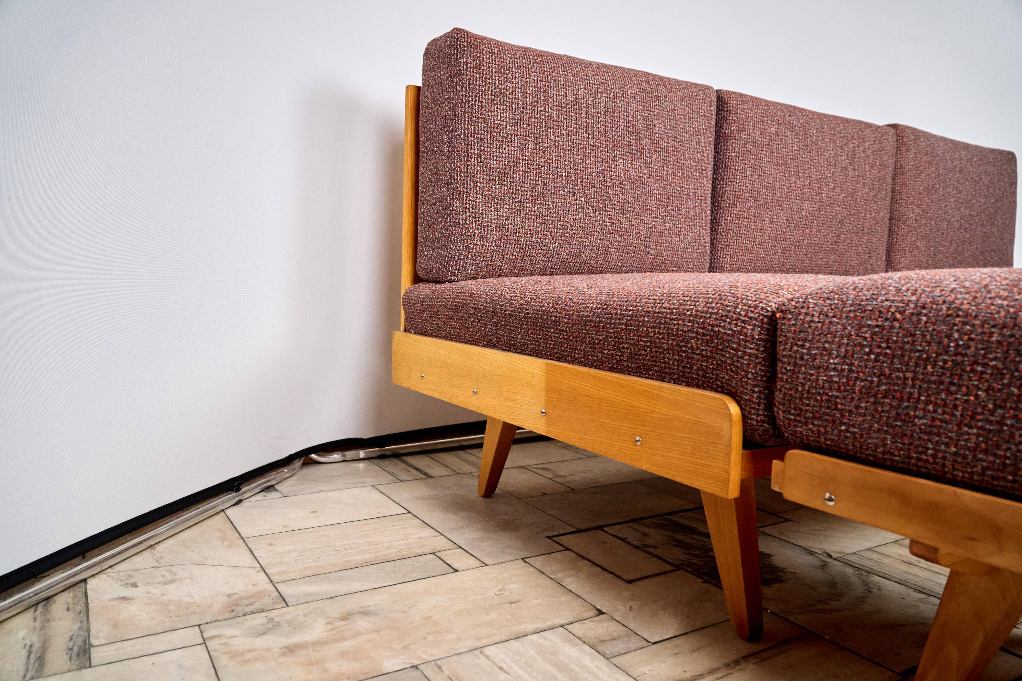 Vintage Modular Corner Sofa Bed with Ottoman, 1960s, Czechoslovakia