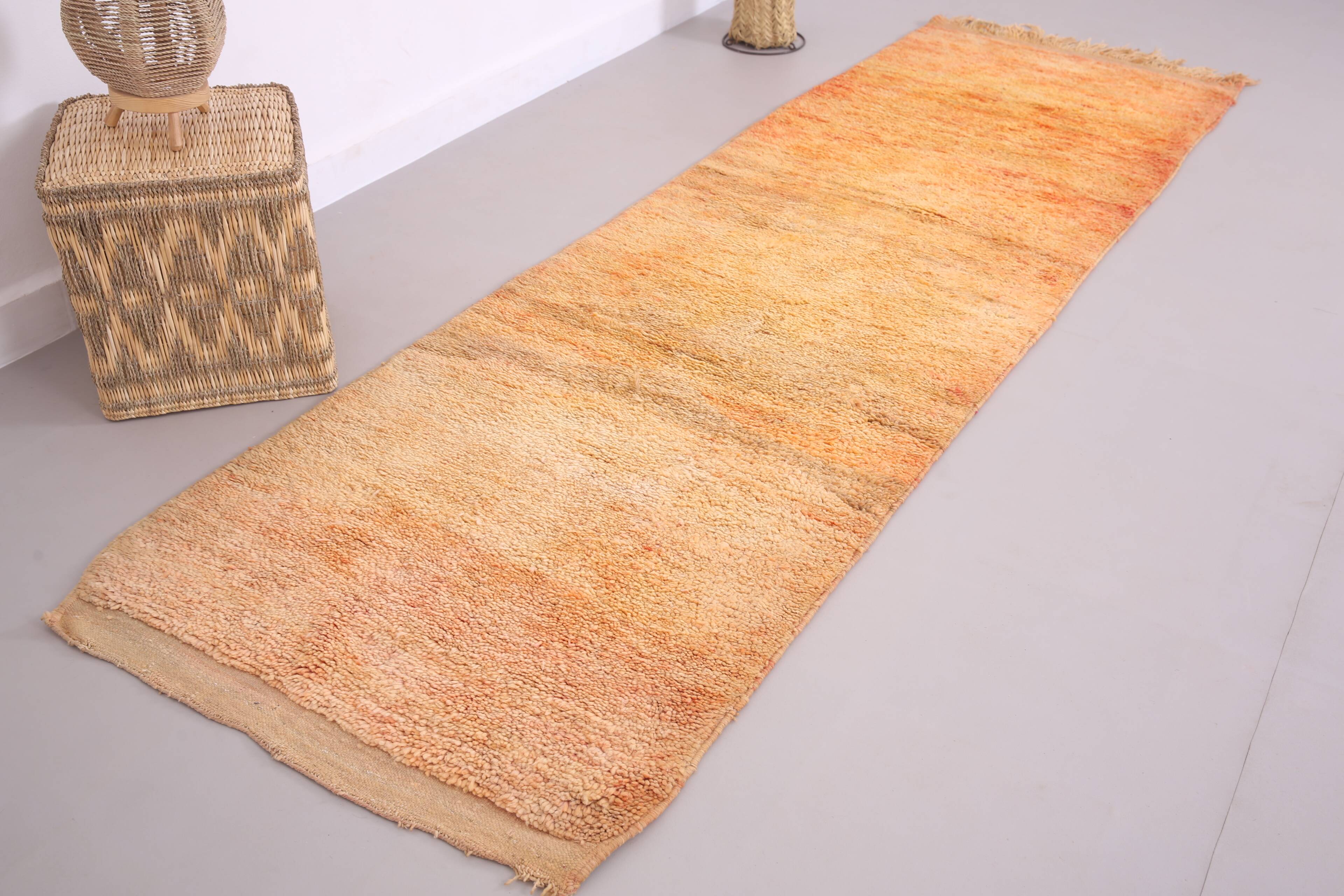 Vintage Moroccan Runner Rug 91 x 292 cm - Orange Runner Rug - Berber Rug