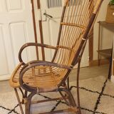 Pair of rattan armchairs