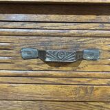 1930s Art Deco 2-part oak kitchen sideboard