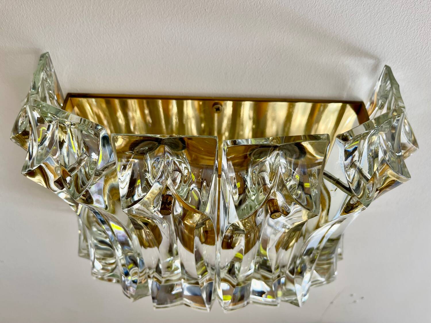 Venini wall lamp in crystal glass, Italy 1960