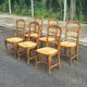 6 Provençal Louis XV chairs in solid wood with rush seats from 1970.