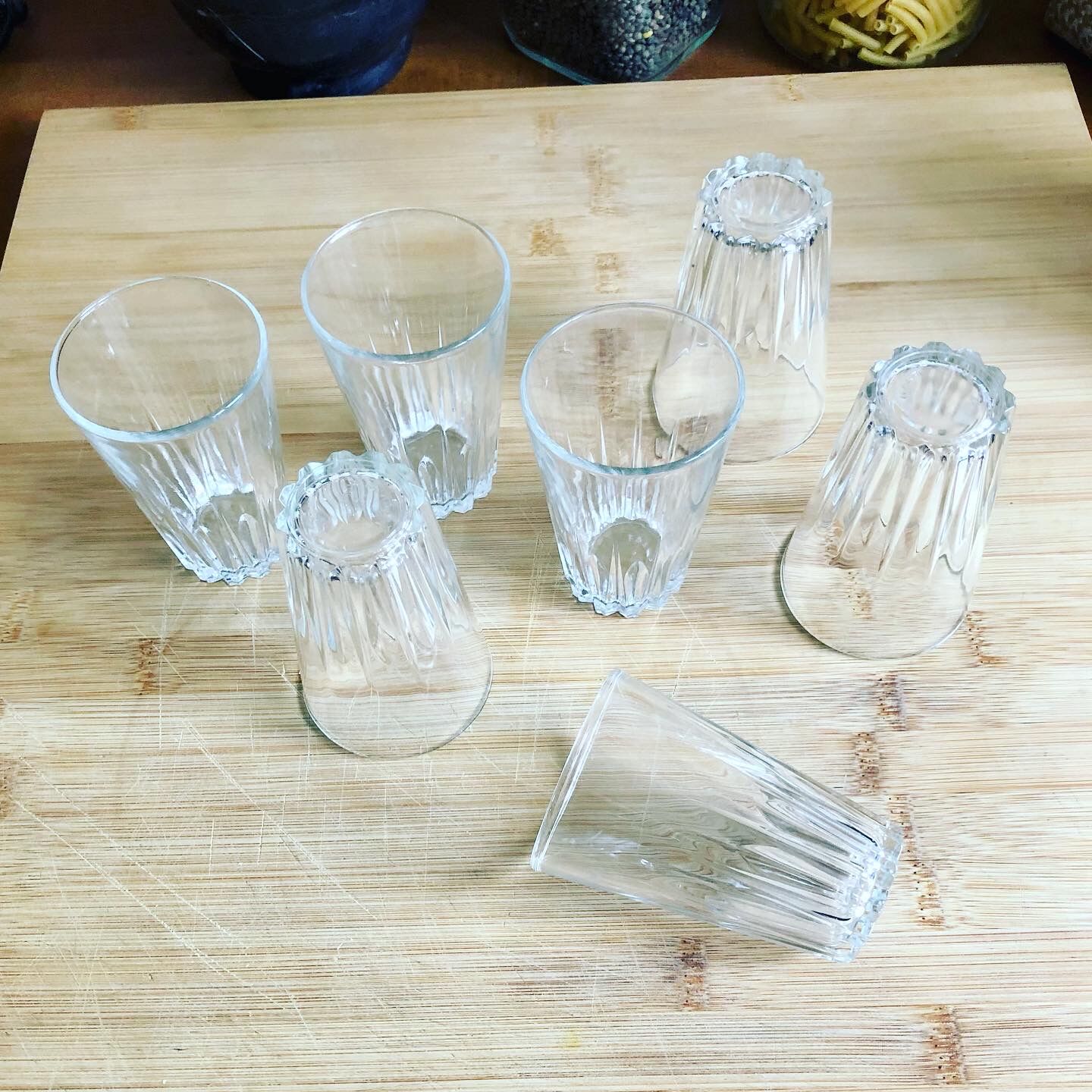 Lot of 7 old water glasses