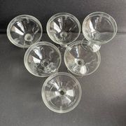 6 engraved crystal champagne glasses – Art Deco