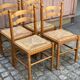 4 chaises de cuisine en bois massif paillées
