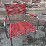 Pair of scoubidou armchairs