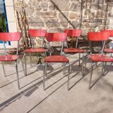 Red formica chairs