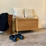 Braided rattan chest