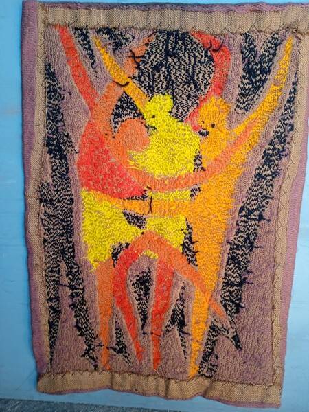 Vintage design canvas tapestry from the 70s