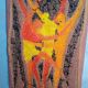 Vintage design canvas tapestry from the 70s