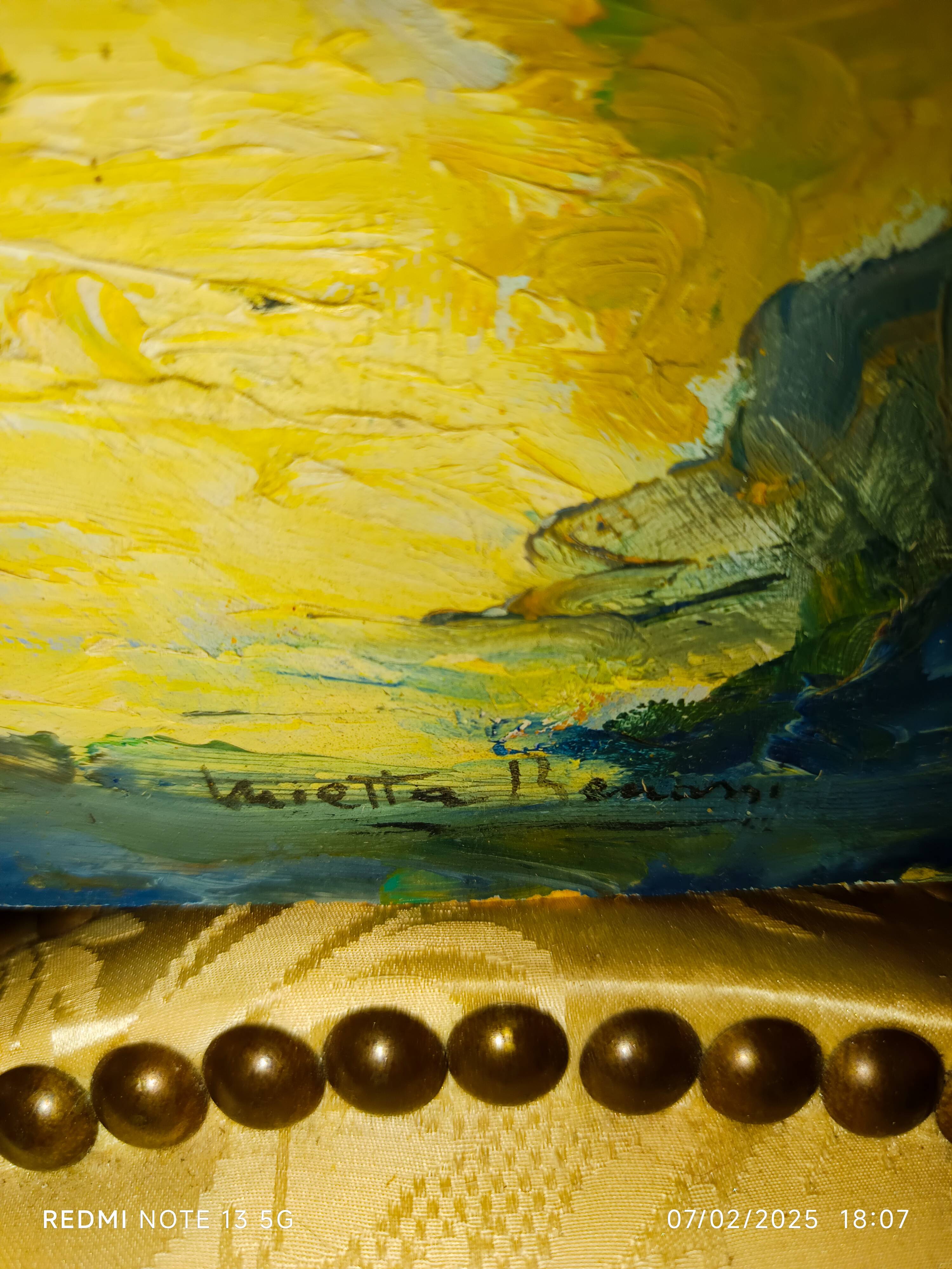 oil on panel by the Italian painter Mietta Benassi, 1950s/1960s