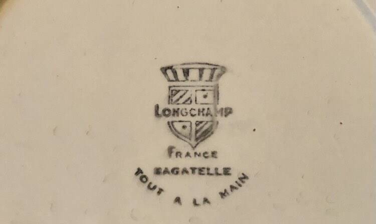 34-piece service, Longchamp Bagatelle model, made and painted by hand