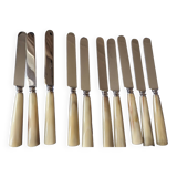 Set of 12 silver and ivory knives