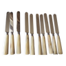 Set of 12 silver and ivory knives