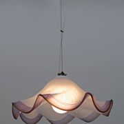 Mid-Century Modern Italian Murano Silver Leaf Glass Pendant Lamp, 1970s