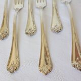 6 punched silver metal forks 2106224