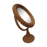 Rattan psyche mirror 22x43cm