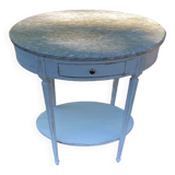 Louis XVI style furniture. Green patina and green marble for the top
