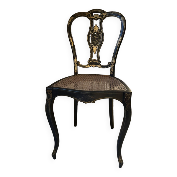 Chaise bois noirci