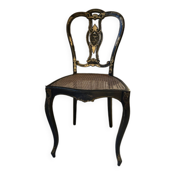 Chaise bois noirci