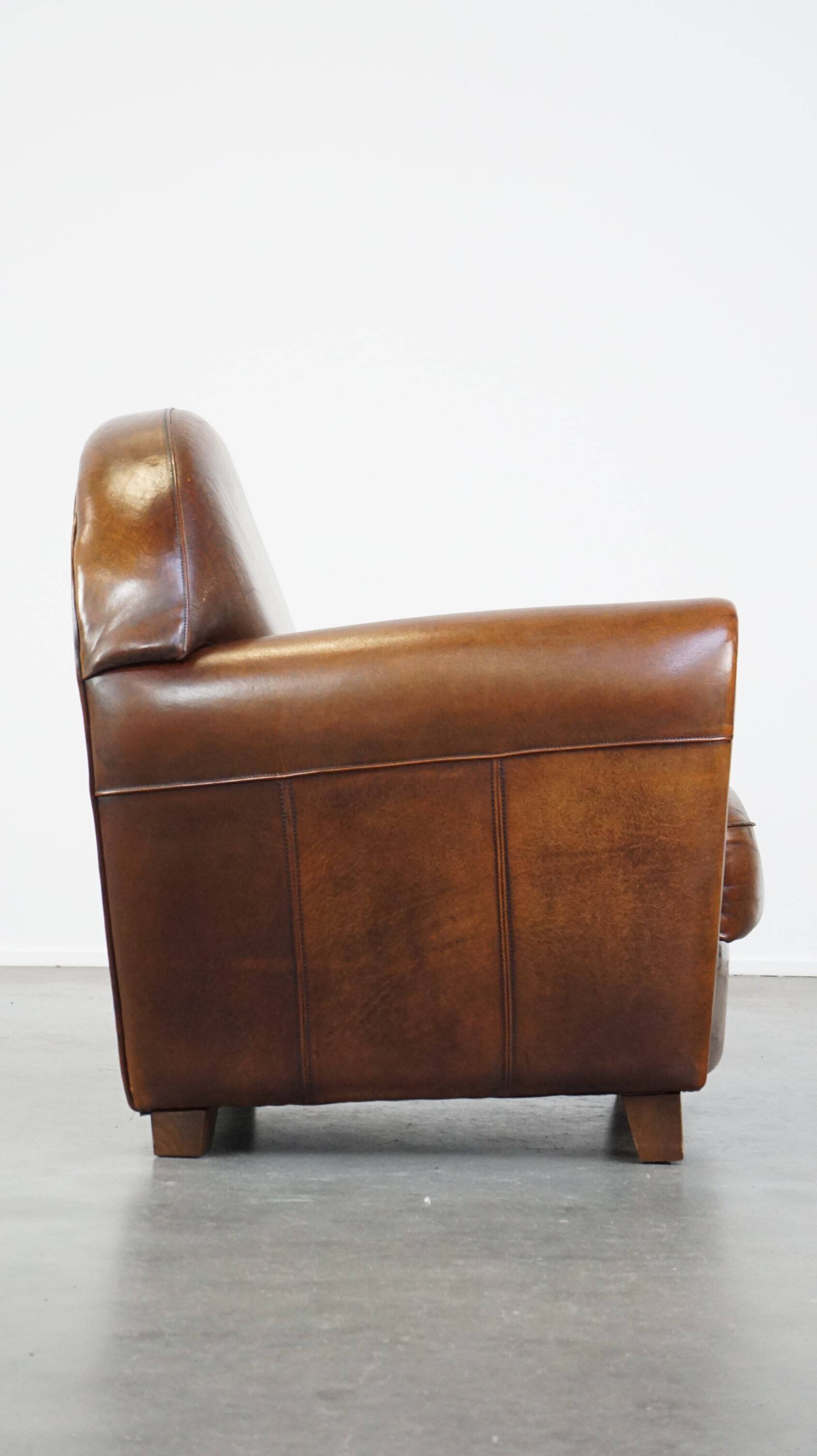 Large sheep leather design armchair