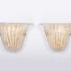 Set of 2 Murano Glass wall lamps by Venini, 1970 Italy.