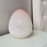 Lampe de table vintage en verre rose en forme d'oeuf 80s