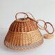 Rustic Mid-Century Wicker Pendant Lamp, Handwoven in Spain, c. 1960s