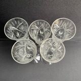 Champagne flutes, cut crystal, bohemian