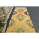 1970s Vintage Turkish Hand-Knotted Wool Cotton Orange Runner Rug 92x390
