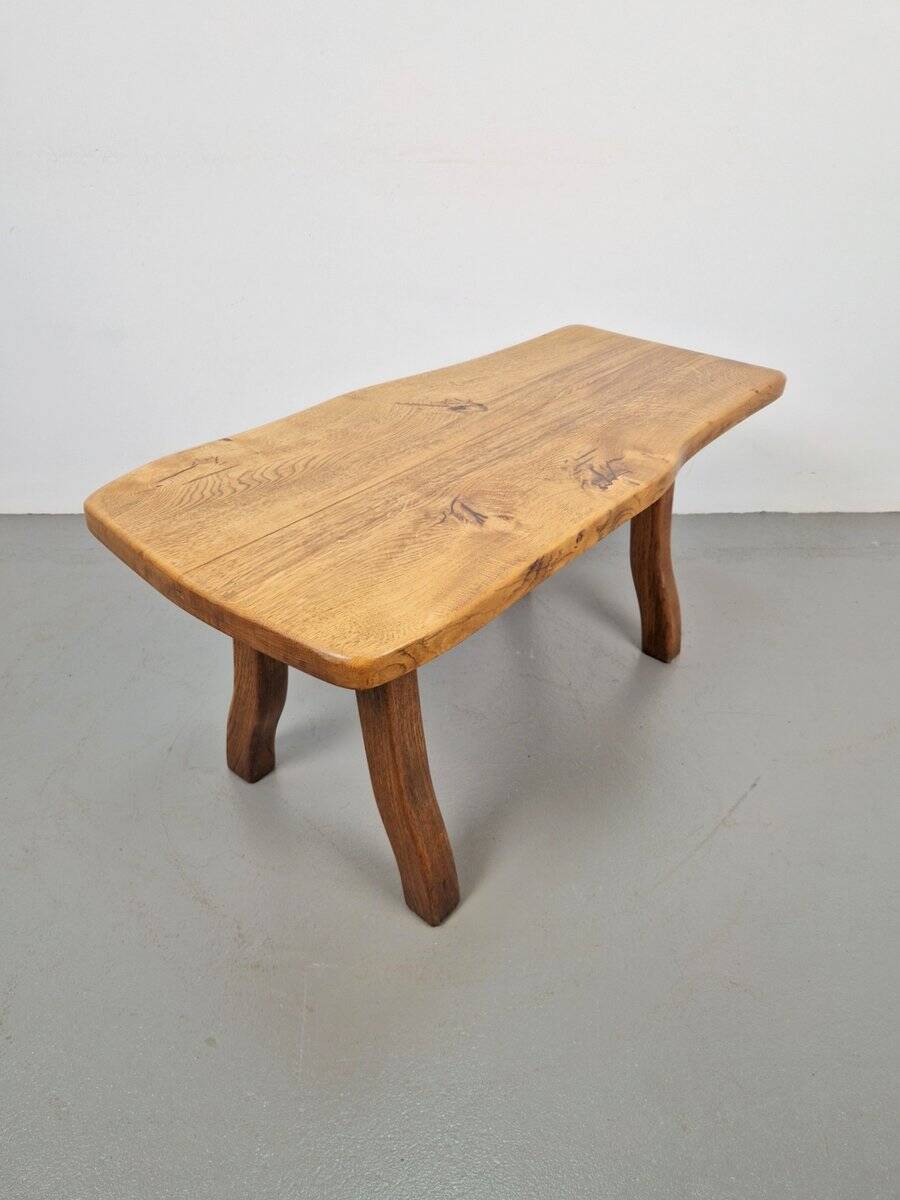 Vintage Brutalist Oak Tree Trunk Side Table, Spain, 1960s