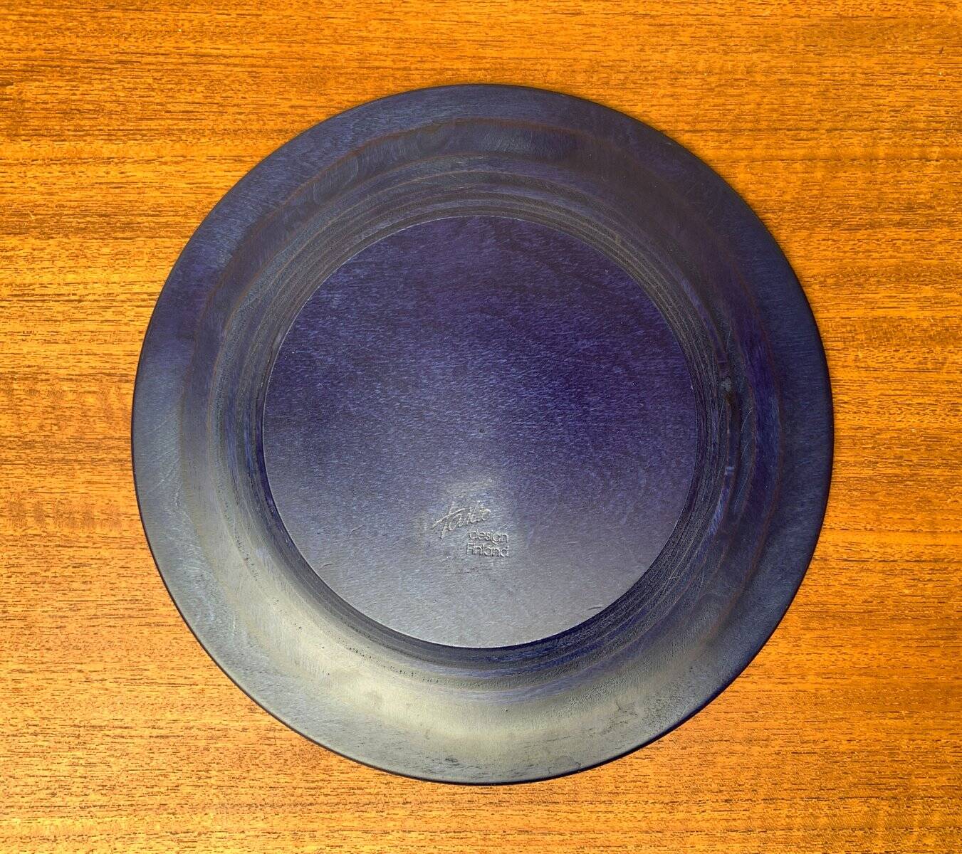 Assiette déco en bouleau finition vintage de Tailio Design, Finlande, années 1970