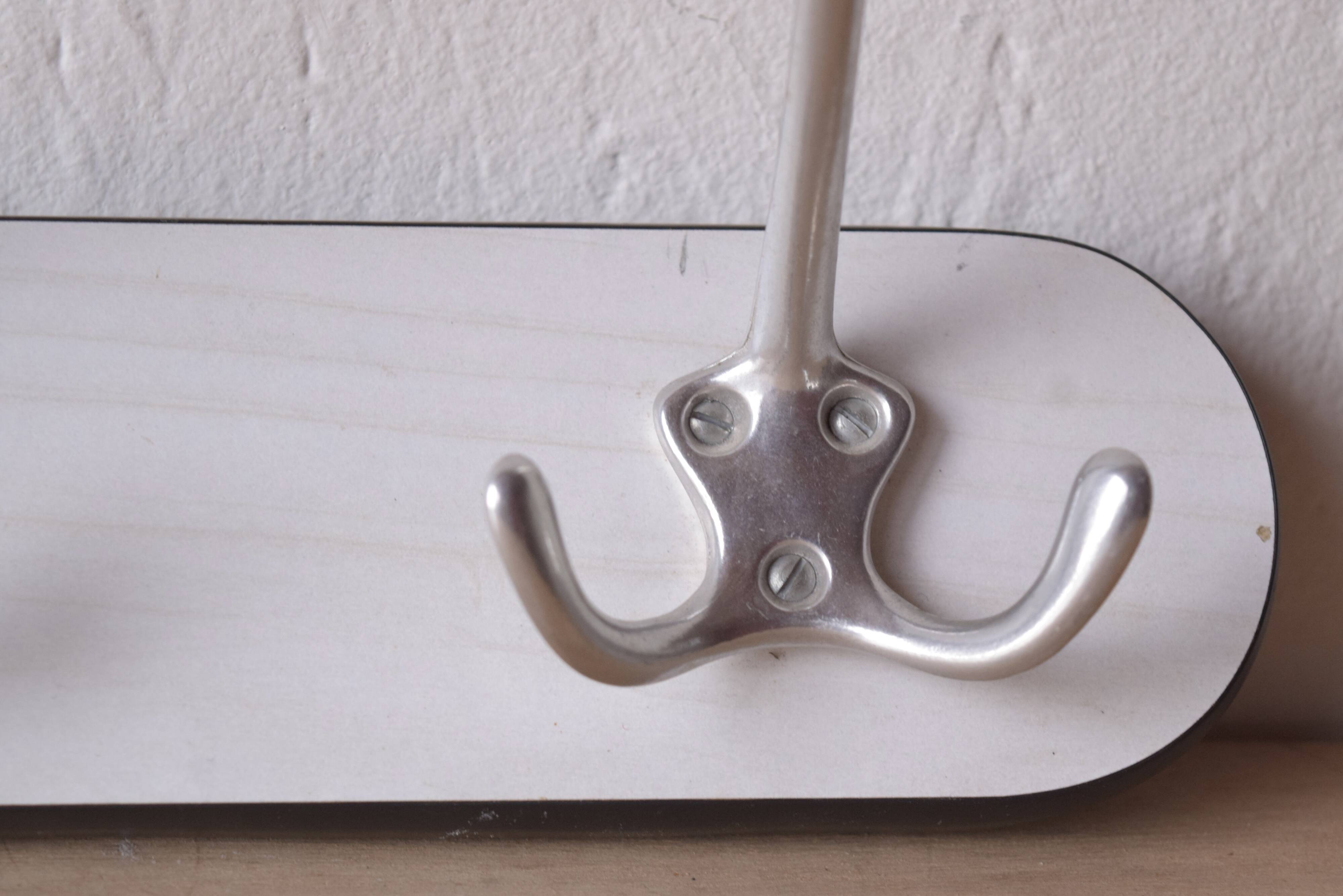 Vintage white Formica coat rack - triple hook