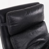 Black leather armchair, Danish design, 1970s, production: Denmark