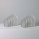 Vintage stepped frosted glass wall lamps art deco revival