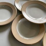 6 deep plates from L'Amandinoise model "Chamois" beige in very good condition.
