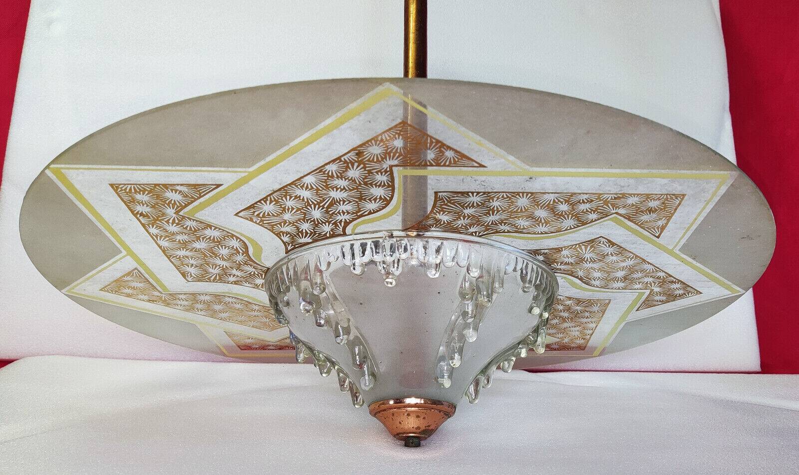 Art Deco Ceiling Chandelier, Saturn