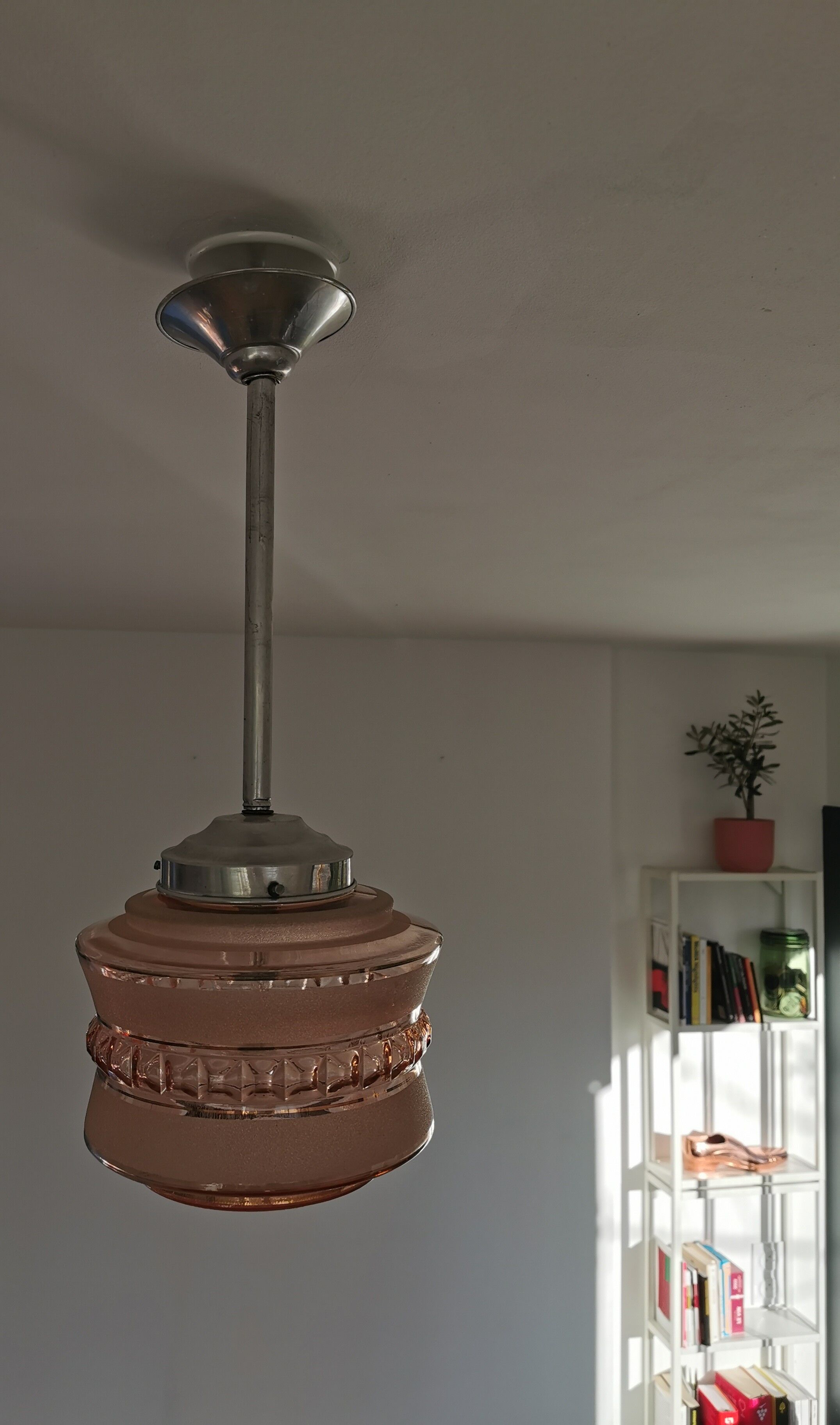 Vintage glass globe pendant lamp