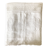 Old embroidered cloth, monograms and lace